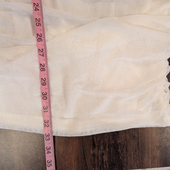 Lulu's White Meshed Ruched Mini Dress , Size Medium,Runs Smaller. - Picture 7 of 8